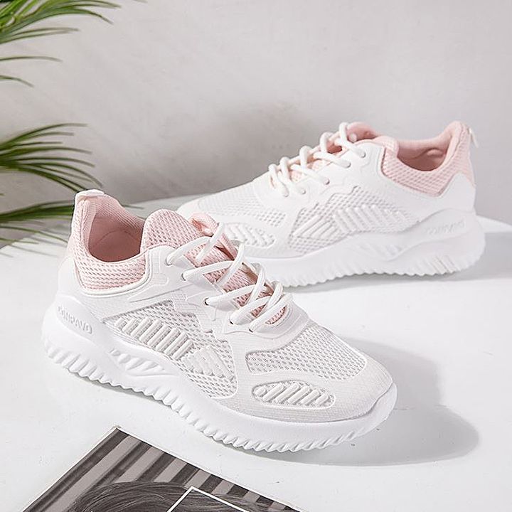 Giày thể thao nữ đế cao thoáng khí phối màu