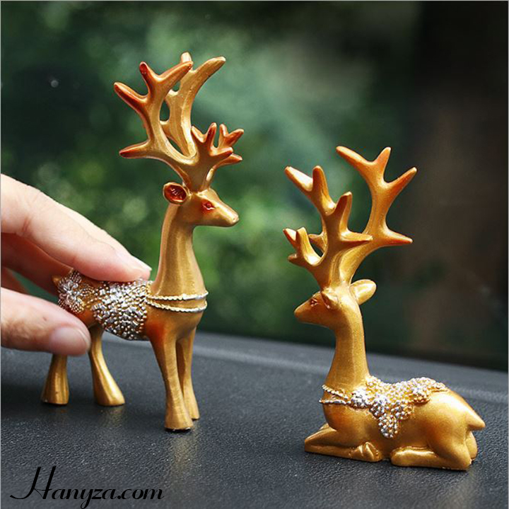 Phụ kiện trang trí-Cặp hươu phú quý