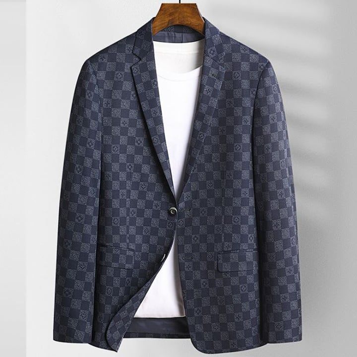 Áo blazer nam phong cách Châu Âu họa tiết kẻ caro