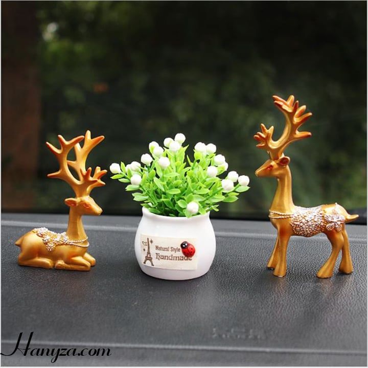 Phụ kiện trang trí-Cặp hươu phú quý