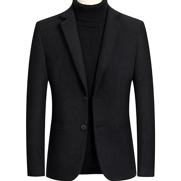 Áo khoác dạ nam lông cừu cổ vest cao cấp