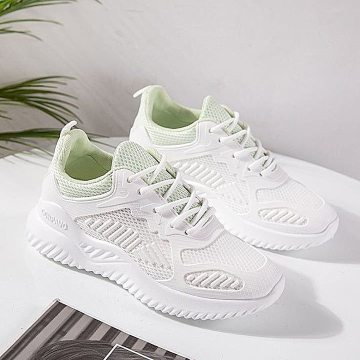 Giày thể thao nữ đế cao thoáng khí phối màu