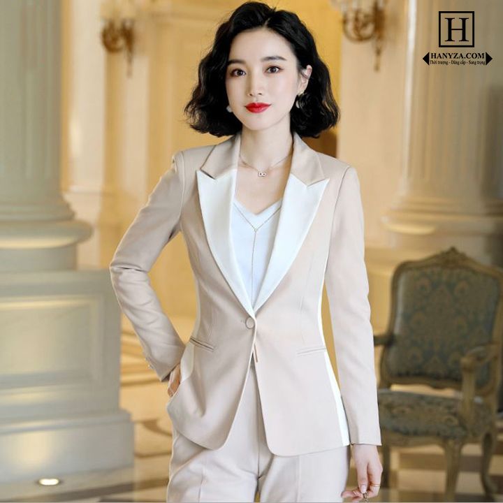 Bộ Vest nữ 3 mảnh phối màu CZOON