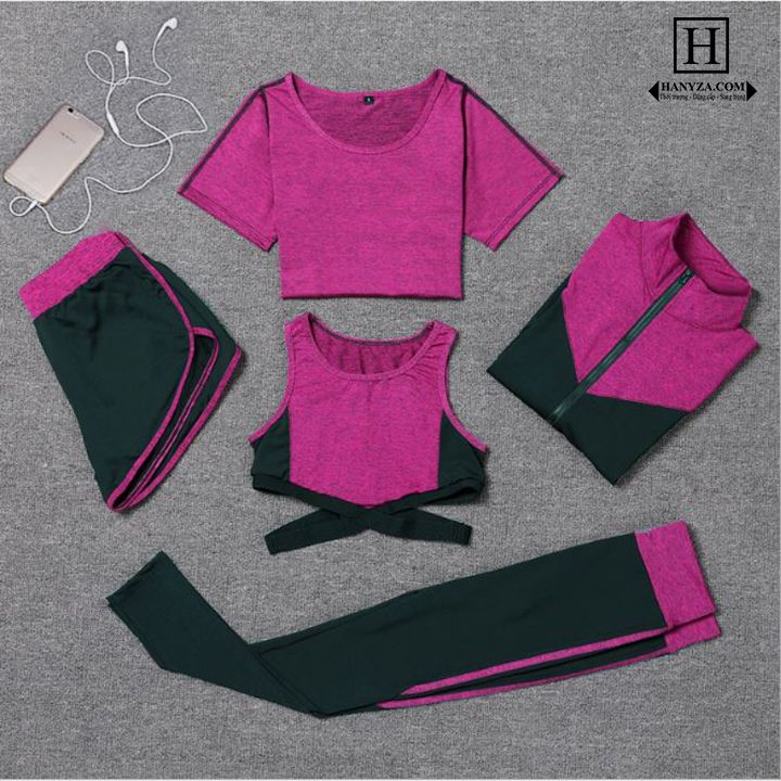 Bộ tập Yoga nữ 5 mảnh 8041