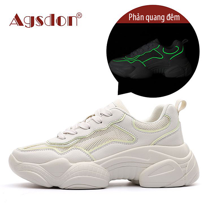 Giày thể thao Sneaker nữ đế cao 5.5cm phản quang đêm