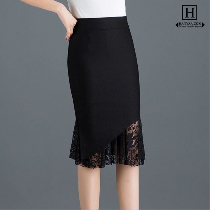Váy nữ công sở phối ren US19A1189
