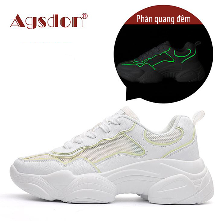 Giày thể thao Sneaker nữ đế cao 5.5cm phản quang đêm