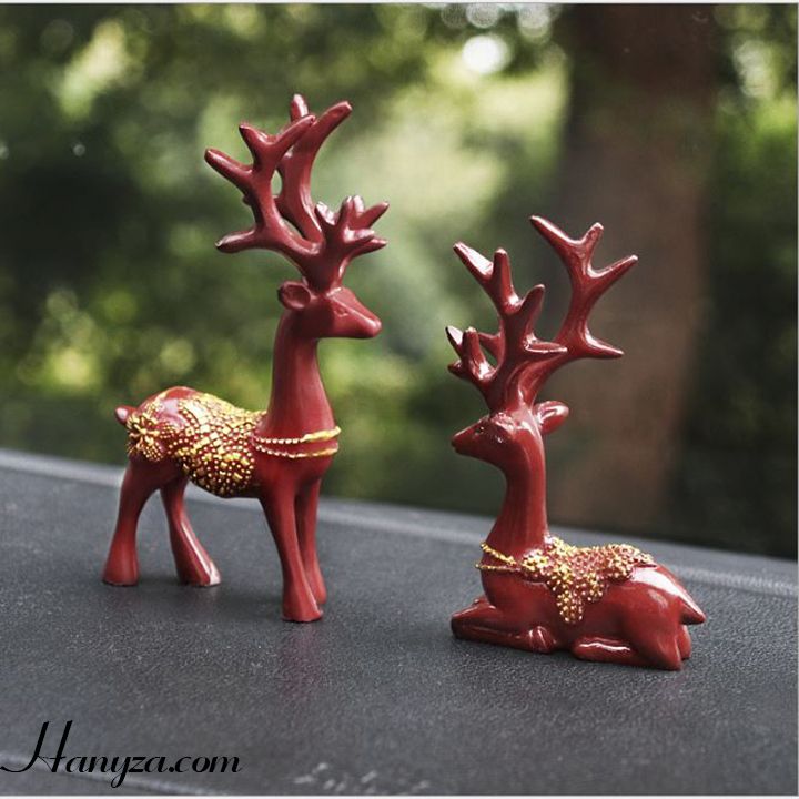 Phụ kiện trang trí-Cặp hươu phú quý
