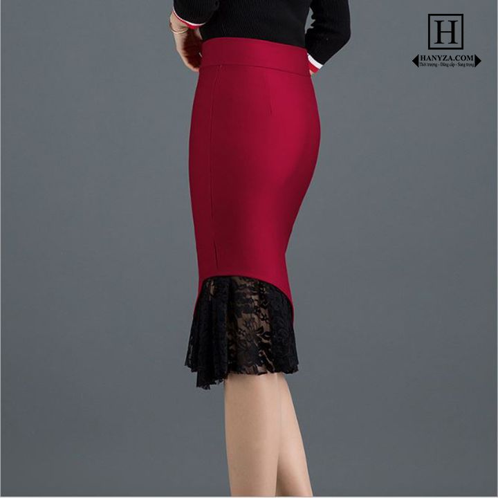 Váy nữ công sở phối ren US19A1189