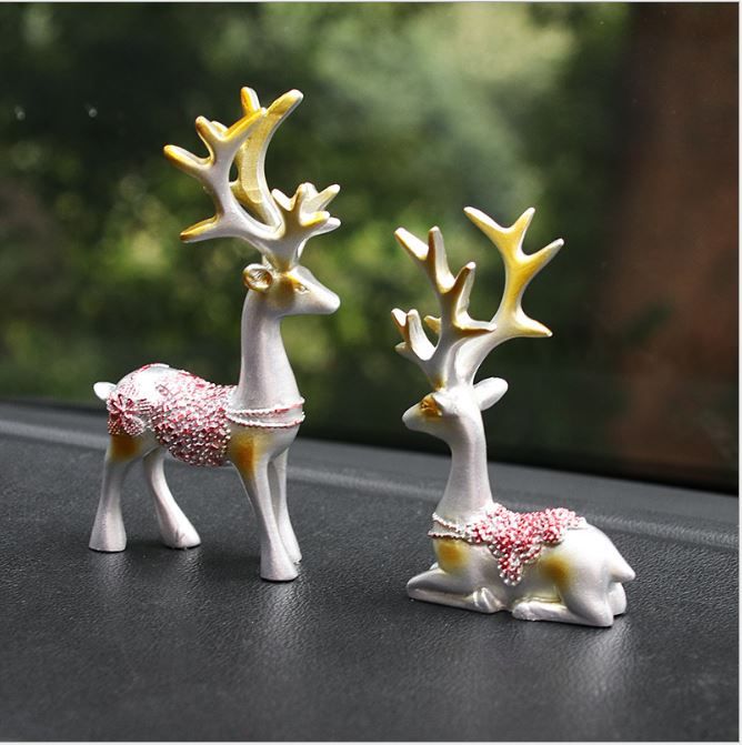 Phụ kiện trang trí-Cặp hươu phú quý