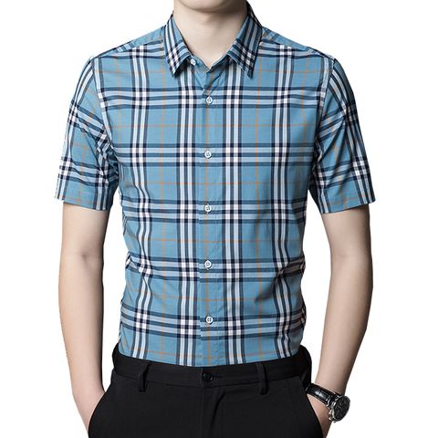 Áo sơ mi ngắn tay nam trung niên kẻ caro SOL-7937