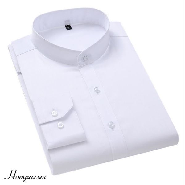 Áo sơ mi nam cổ tàu dài tay 5603