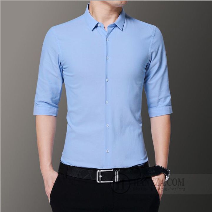 Áo sơ mi nam tay lỡ phong cách Hàn Quốc