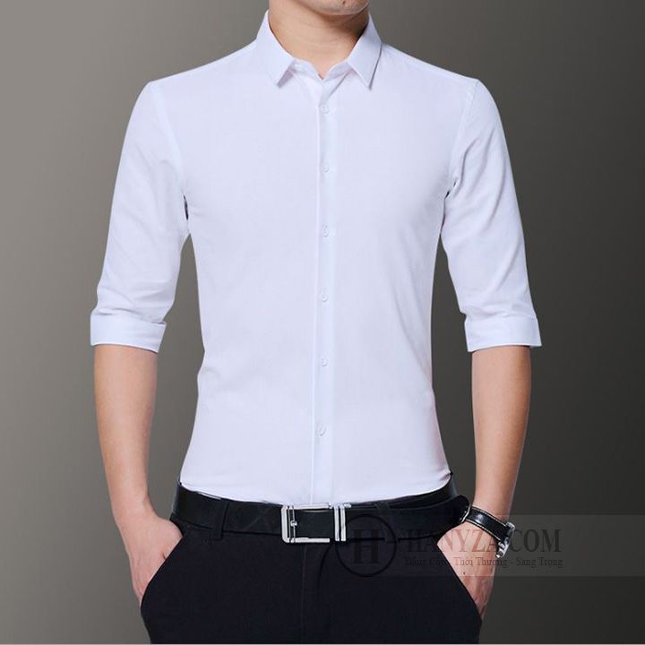 Áo sơ mi nam tay lỡ phong cách Hàn Quốc