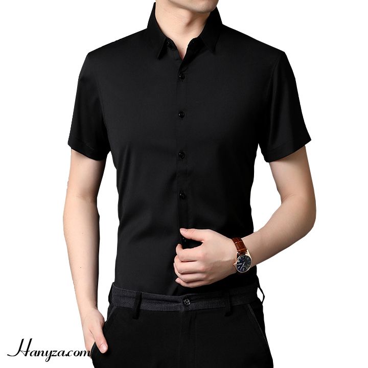Áo sơ mi nam ngắn tay cổ bẻ lịch lãm