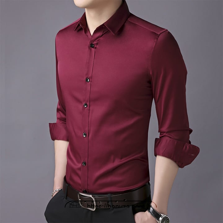 Áo sơ mi nam dài tay cổ bẻ trơn CA9500