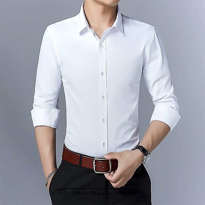 Áo sơ mi nam dài tay cổ bẻ trơn CA9500