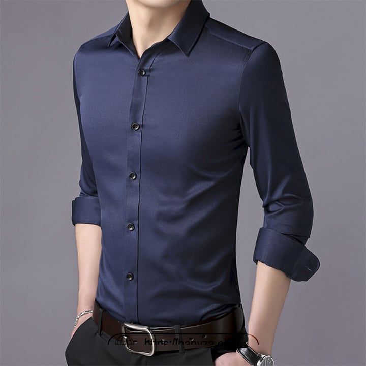 Áo sơ mi nam dài tay cổ bẻ trơn CA9500