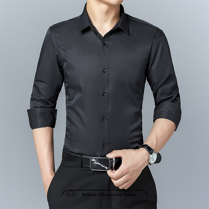 Áo sơ mi nam dài tay cổ bẻ trơn CA9500