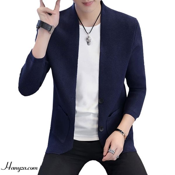 Áo len nam cổ V 2 cúc thanh lịch