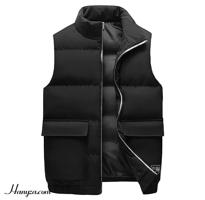 Áo vest phao nam cổ đứng túi ngang size to