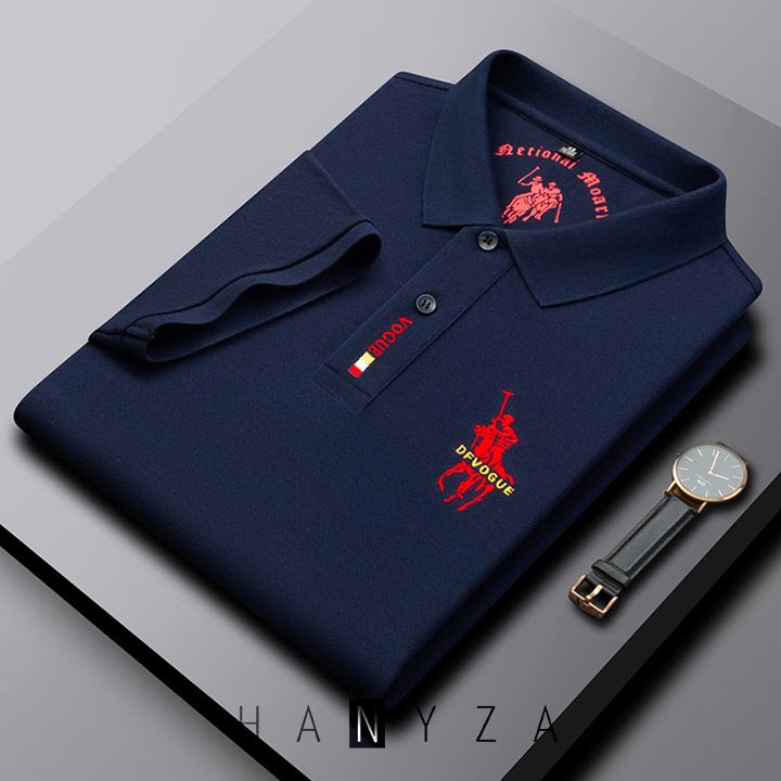 Áo Polo nam cổ bẻ hoạ tiết thêu tay GFY 2137