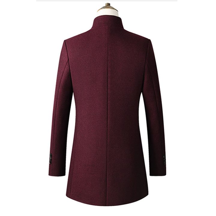 Áo dạ nam dáng dài cổ trụ HANB-J9002