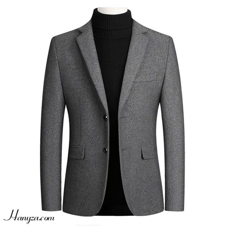 Áo blazer dạ lông cừu nam 2 khuy phong cách Âu Mỹ