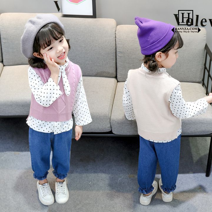 Bộ quần áo bé gái set 3 mảnh SF-Q07