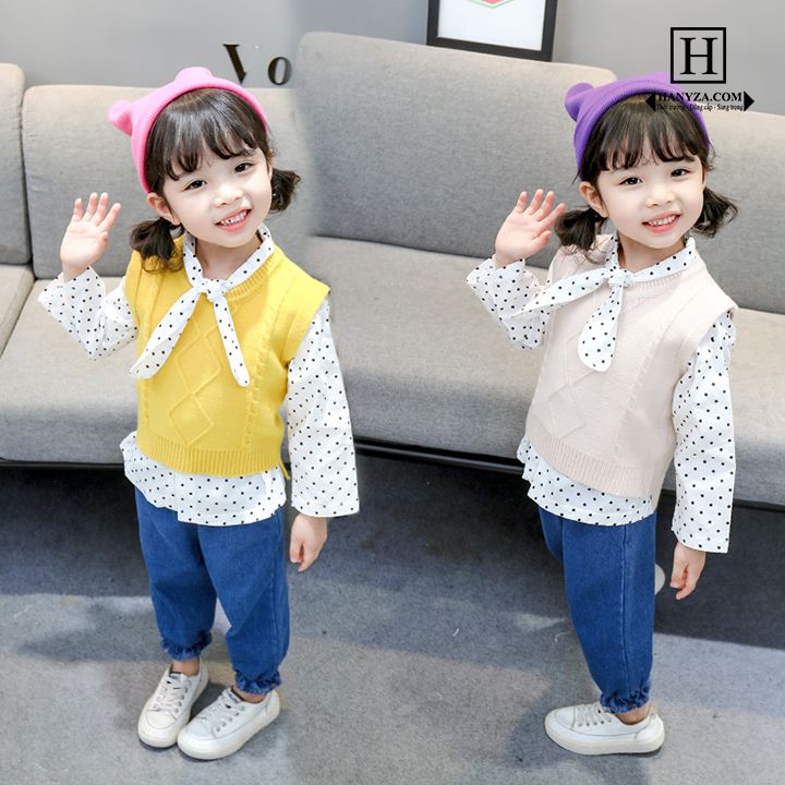 Bộ quần áo bé gái set 3 mảnh SF-Q07