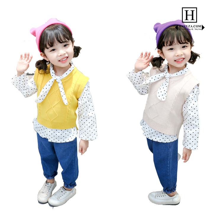 Bộ quần áo bé gái set 3 mảnh SF-Q07