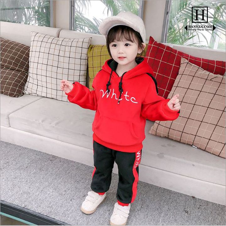 Bộ quần áo nhung mùa đông bé gái 2 mảnh 2361-D901