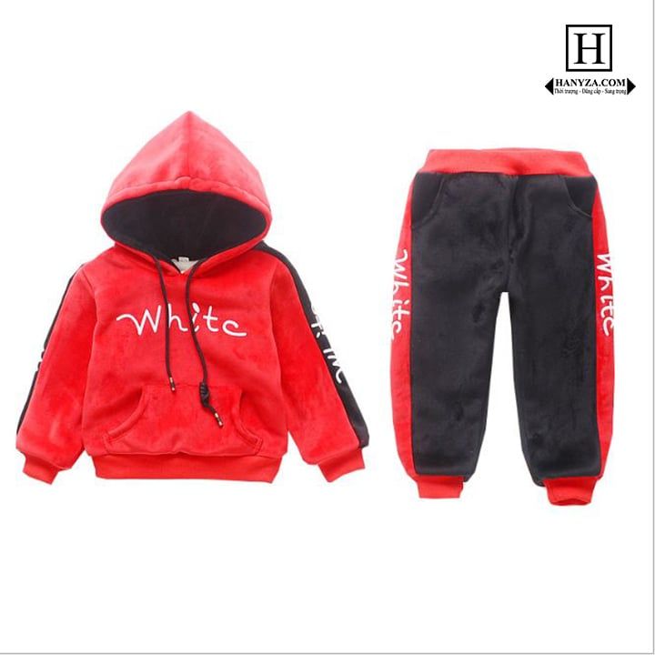 Bộ quần áo nhung mùa đông bé gái 2 mảnh 2361-D901