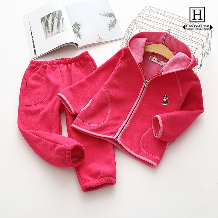 Bộ quần áo nỉ 2 mặt cho bé gái và bé trai