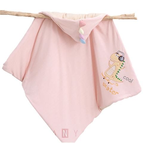 Chăn bông quấn bé sơ sinh hình khủng long baby