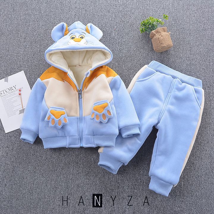 Bộ quần áo nhung dày bé trai 3-8 tuổi