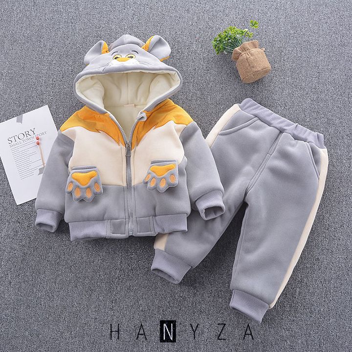 Bộ quần áo nhung dày bé trai 3-8 tuổi