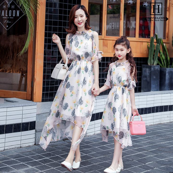 Mua Váy đũi tằm 2 lớp đi biển thiết kế đôi mẹ và bé  Tiki
