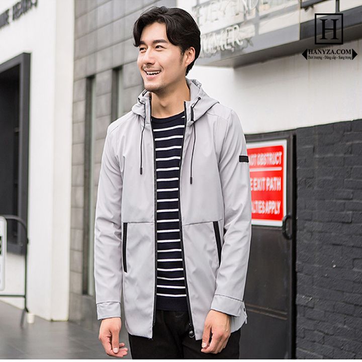 Áo khoác gió nam BEVERRY liền mũ phong cách trẻ trung