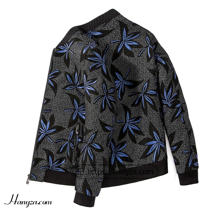 Áo khoác nam da cừu cổ trụ họa tiết nổi