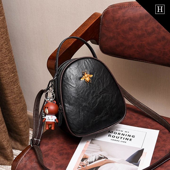 Ba lô nữ 3 trong 1 móc gấu lầy u sầu