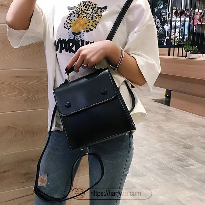 Balo nữ Hany retro A111 dáng vuông 2 trong 1