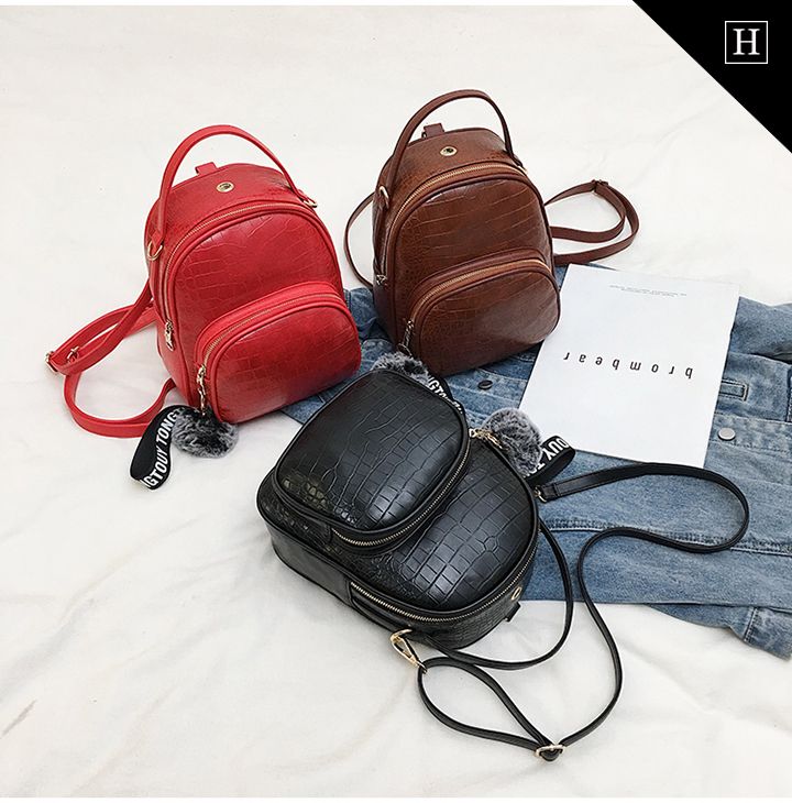 Ba lô nữ vân da cá sấu H-6006