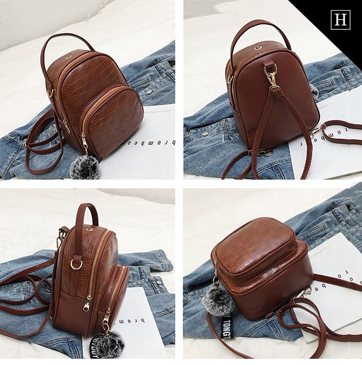 Ba lô nữ vân da cá sấu H-6006