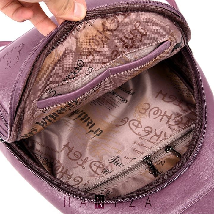 Balo nữ da bò Hanyza đính trái tim HXK-1621