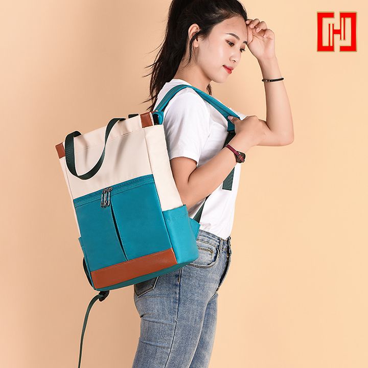 Balo kiêm túi tote nữ vải chống thấm nước