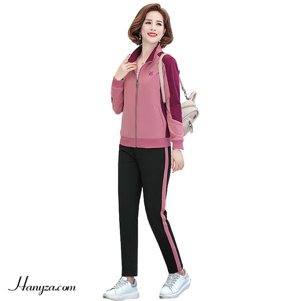 Bộ nữ trung niên phong cách thể thao QJY1007