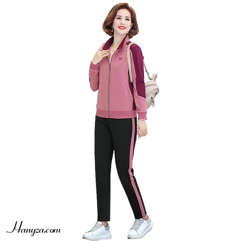 Bộ nữ trung niên phong cách thể thao QJY1007