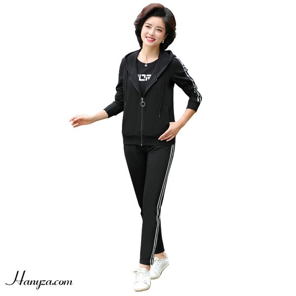 Bộ nữ trung niên set 3 mảnh thể thao