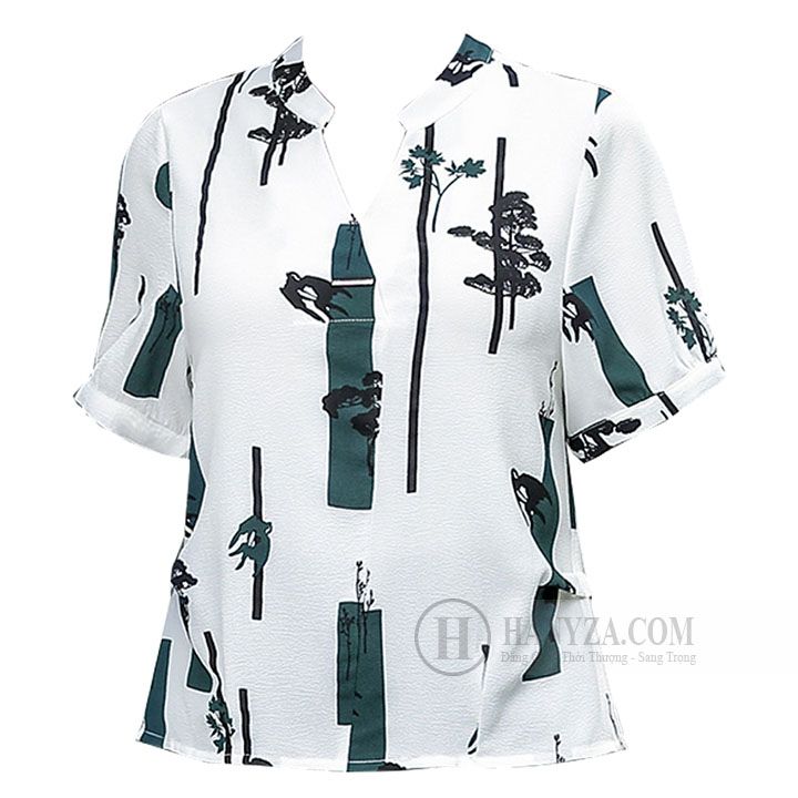 Bộ trung niên nữ 2 mảnh phối họa tiết